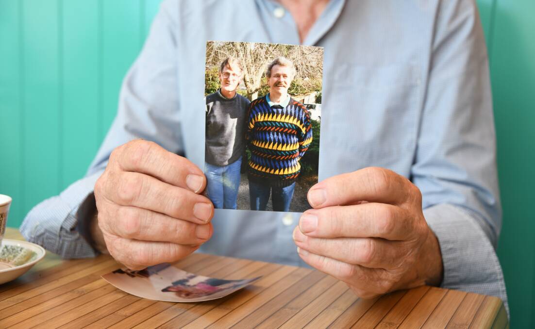REMEMBRANCE: Max Primmer holds a picture of him and his late partner, Ken, who passed away 17 years before same-sex couples were given the opportunity to wed. Picture: MARK KEARNEY