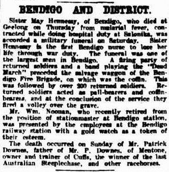 An excerpt from the Argus on April 15, 1919. 