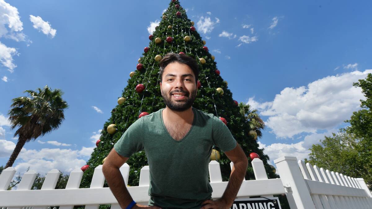 CHRISTMAS ABROAD: While other international students fly home for the holidays, Mexican student Alonso Navarro Mendoza is staying put. He will join a Bendigo family for a traditional Christmas lunch on Friday. Picture: DARREN HOWE 