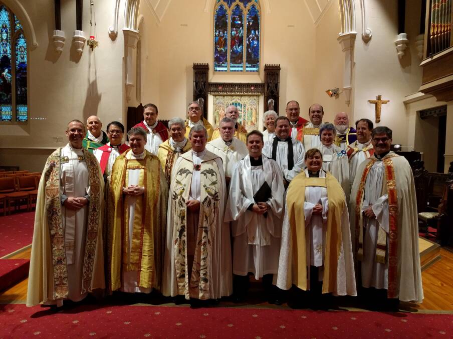 VISITORS: Deans of the Anglican Cathedrals of Australia visited Bendigo for an annual conference hosted by the Very Reverend John Roundhill, dean of St Paul’s.