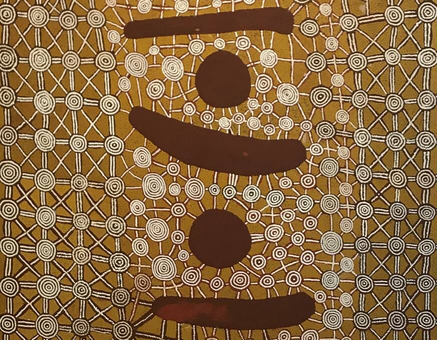 A piece by Tommy Lowry-Tjapaltjarri, featured in the "A Gathering" exhibition, starting November 26.
