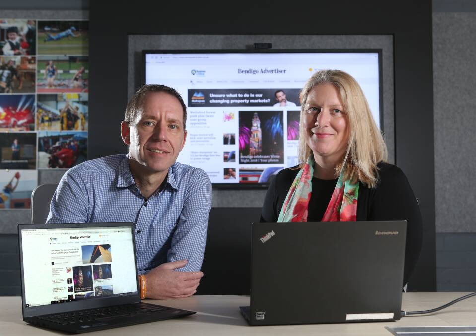 CONNECTED: Bendigo Advertiser sales manager Dean Farrell and editor Nicole Ferrie. 