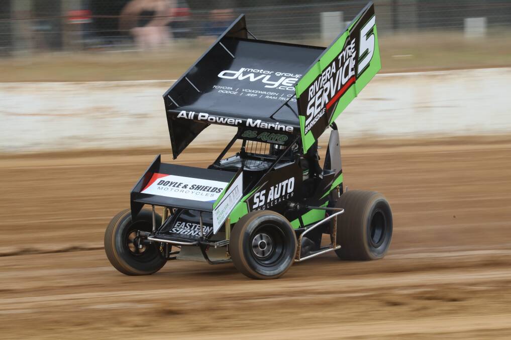 SPEED MACHINE: Shane Steenholdt had a night to remember in the sprint car series at Rushworth Speedway. Picture: VERN PARKER