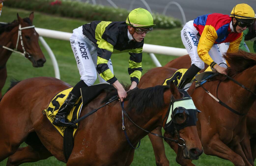 Weave, ridden by Ben Allen, won impressively over 3000m at Moonee Valley on Friday night. Picture: FAIRFAX MEDIA 