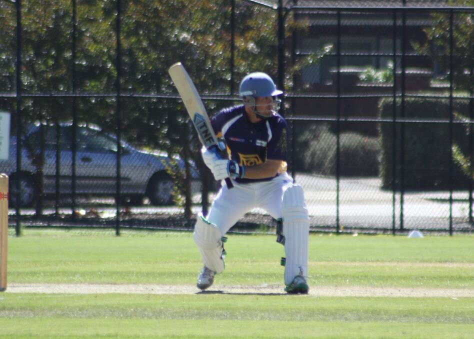 SKIPPER: Linton Jacobs on his way to 35 against Mornington. Picture: TRAVIS HARLING
