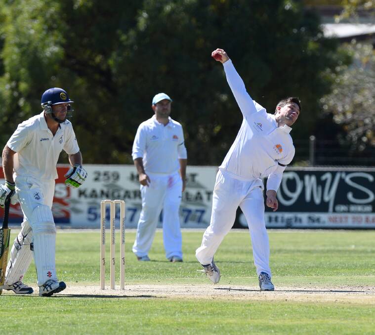 VICE CAPTAIN: Cam Taylor bowling his leg-spinners for Strathdale-Maristians.