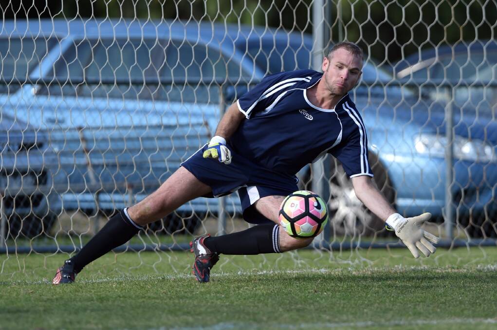 SAVE IT: Spring Gully keeper Wes O'Shaughnessy will have a big job against Strathdale in the Bendigo Amateur Soccer League on Sunday. Picture: GLENN DANIELS