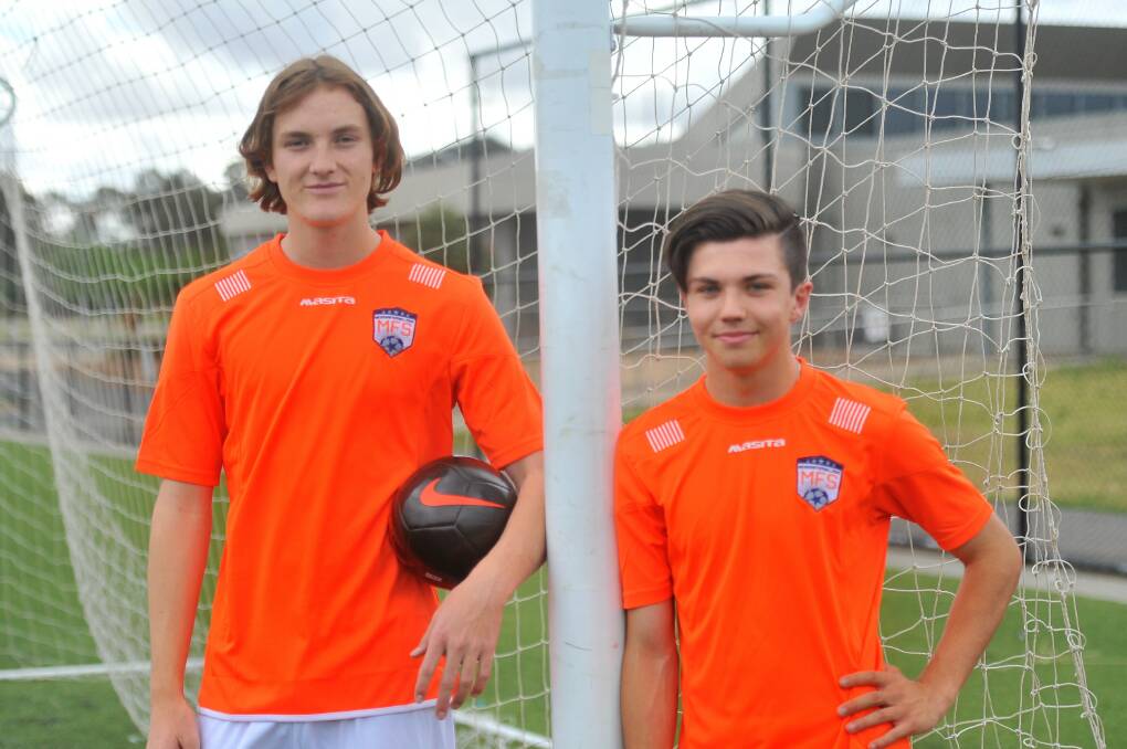 TALENTED TEENS: Bendigo City FC duo Connor Hicks and Luke Burns will represent the Melbourne Football Stars on a two-week tour of Europe. Picture: ADAM BOURKE