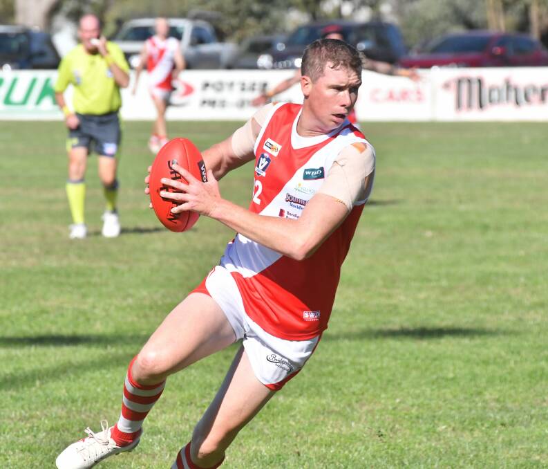 Andrew Collins kicked three goals for Bridgewater. Picture by Adam Bourke