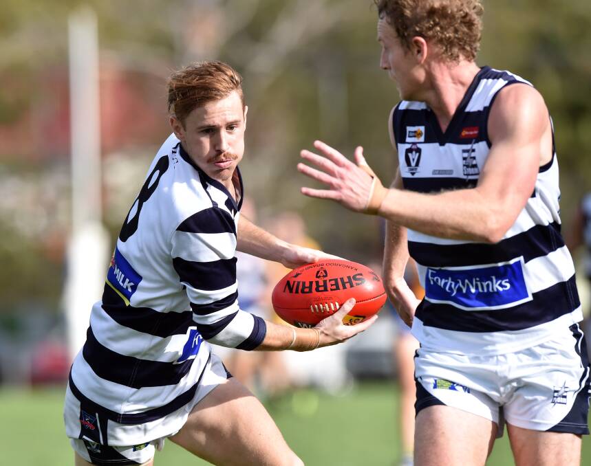 Lachlan Sharp in action against Golden Square before he injured his knee. Picture: GLENN DANIELS