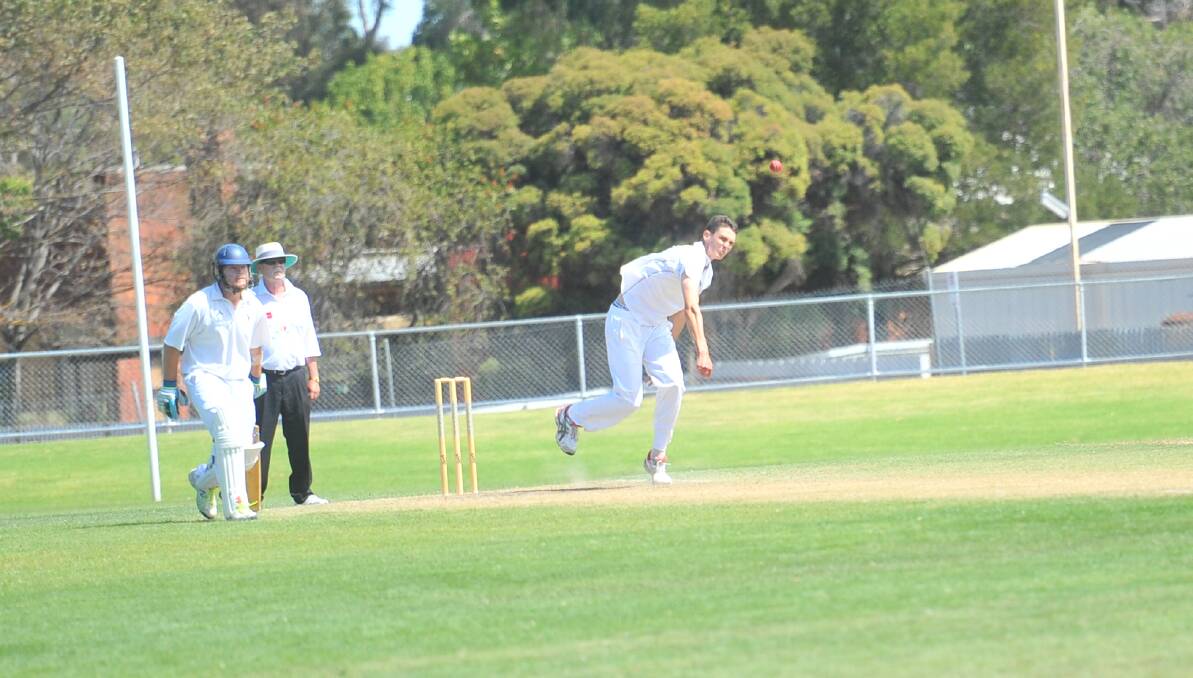 BIG IMPROVER: Scott Woodman in action for Golden Square in the Bendigo District Cricket Association last summer.