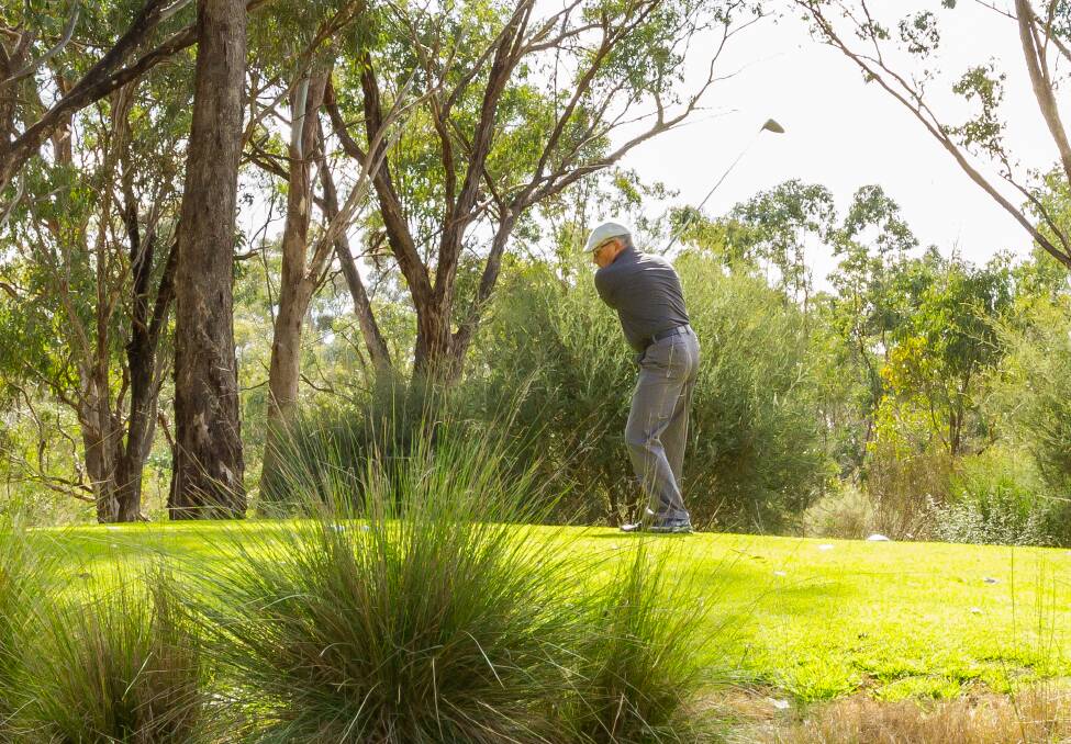 DOWN THE MIDDLE: Fred Kath launches a drive off the 15th tee at Axedale Golf Club. Some of the best players in country Victoria will be at Axedale this weekend. Picture: CONTRIBUTED