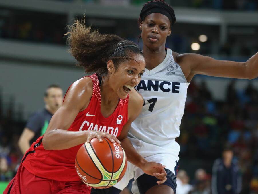 COMPETITOR: Nayo Raincock-Ekunwe had her best game at the Olympics against France. Picture: GETTY IMAGES