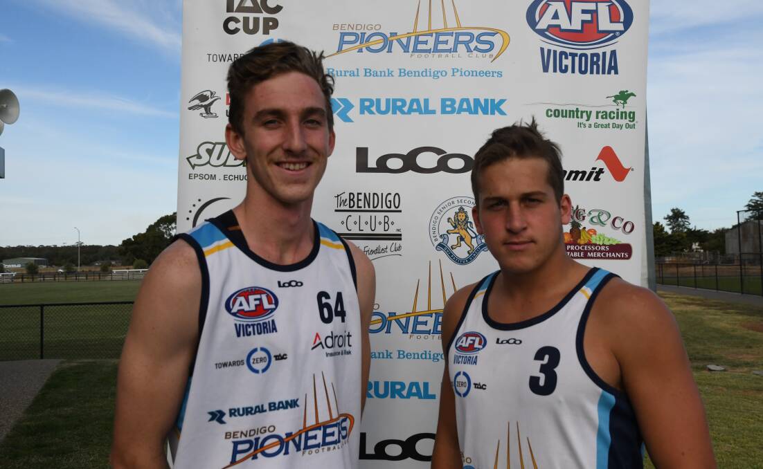 LEADERS: Jacob Atley and Noah Wheeler after being appointed Bendigo Pioneers' captain and vice-captain respectively.