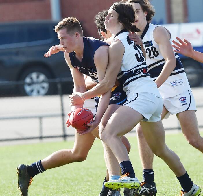 BEST PLAYER: Bendigo Pioneers' full-back Keelin Beetson looks for a team-mate in Saturday's TAC Cup loss to the Northern Knights at the Queen Elizabeth Oval. Picture: DARREN HOWE