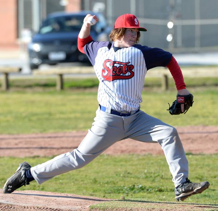 CLASS ACT: Billy Parsons was one of Scots' best players in their Bendigo Baseball Association win over Falcons on Sunday. Picture: GLENN DANIELS