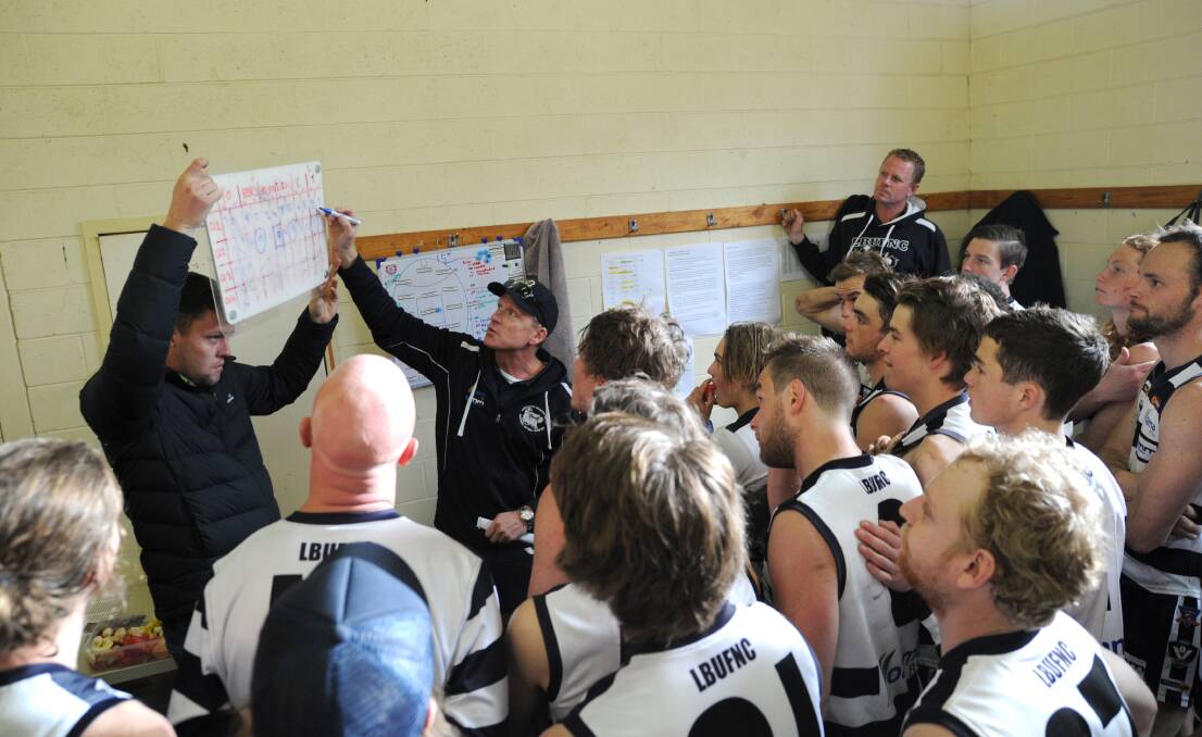 Inside the LBU Cats' rooms at half-time. Picture: NONI HYETT