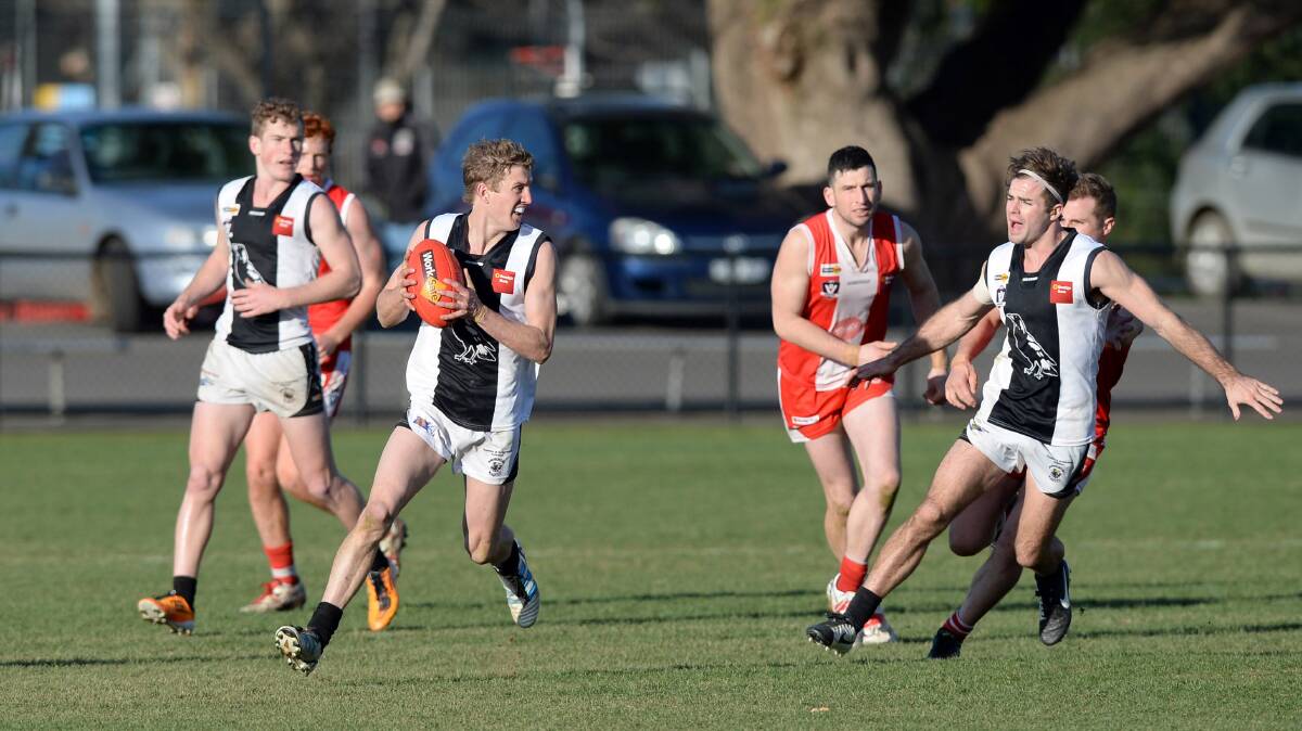 FLASHBACK: Action from Maryborough's last win against South Bendigo at the QEO in round 16, 2014.