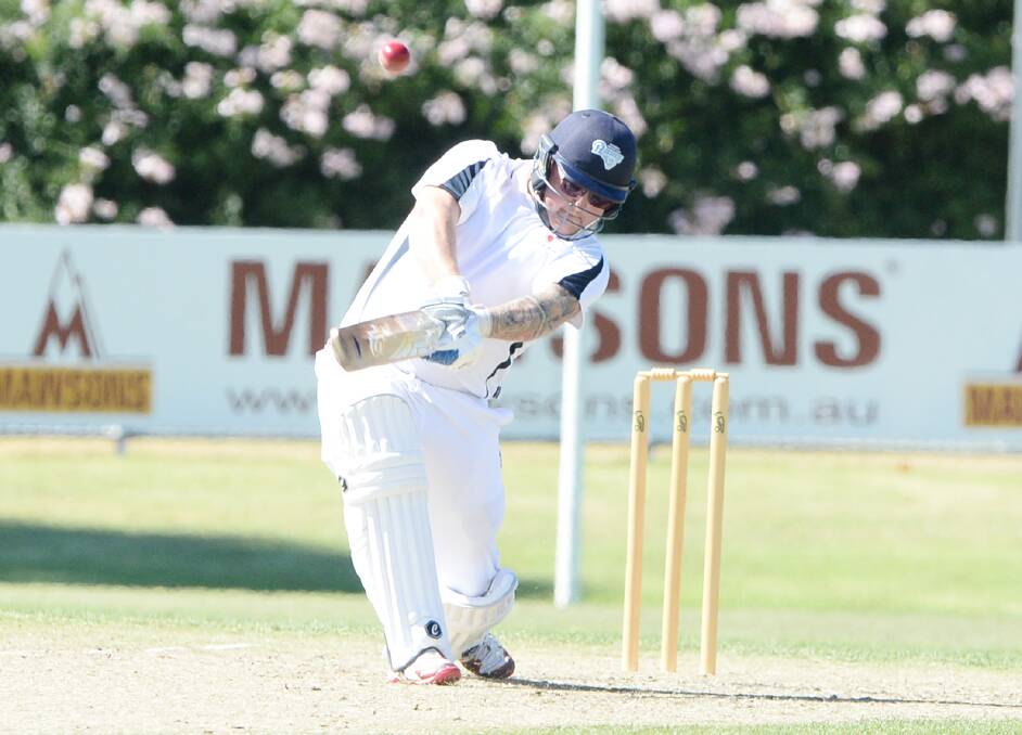 UP AND ABOUT: Emu Valley opening batsman Matt Dwyer belts a boundary. Picture: DARREN HOWE