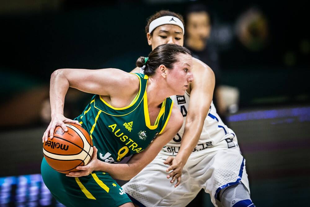 GREAT START: Bendigo Spirit forward Kelsey Griffin in action for the Opals at the Asia Cup in India. Picture: FIBA.COM
