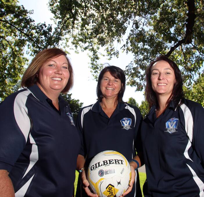 NEW ROLES: AFLCV netball academy coaches Melinda Keighran, Carol Cathcart and Nicole Donnellon will develop the region's best junior players. Picture: GLENN DANIELS