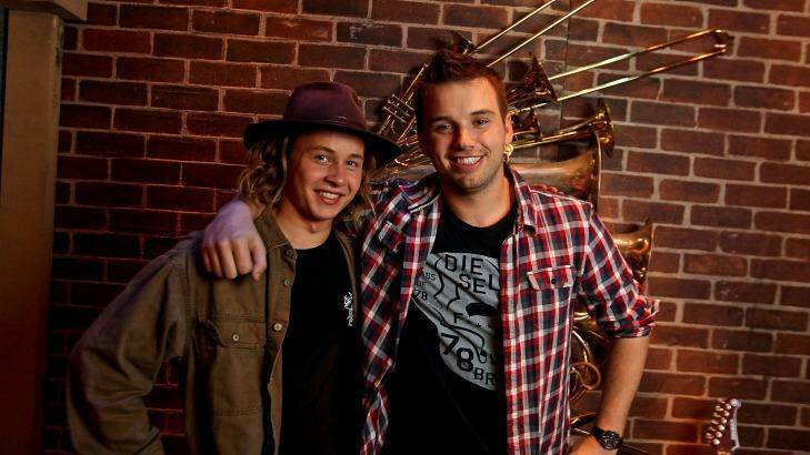 Team Madden: <I>The Voice</I> finalists Nathan Hawes, left, and Joe Moore. Photo: Ben Rushton