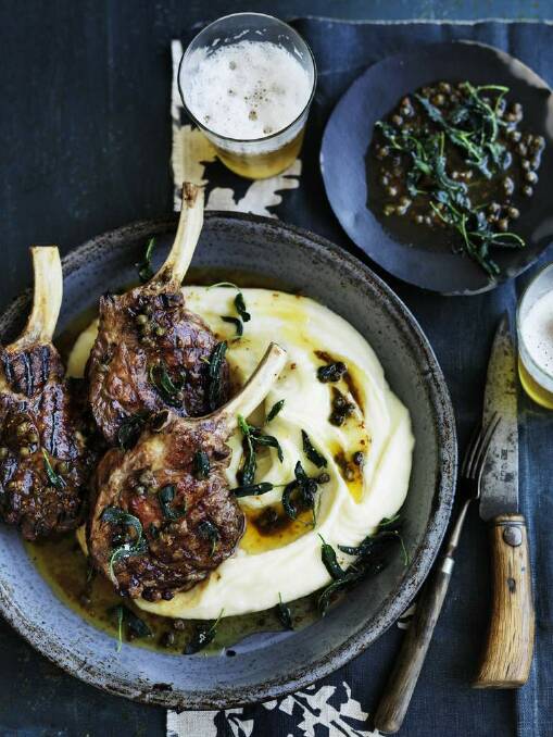 Barbecued veal cutlets with capers and sage. <a href="http://www.goodfood.com.au/good-food/cook/recipe/barbecued-veal-cutlets-with-capers-and-sage-20140923-3ge37.html"><b>(Recipe here).</b></a> Photo: William Meppem