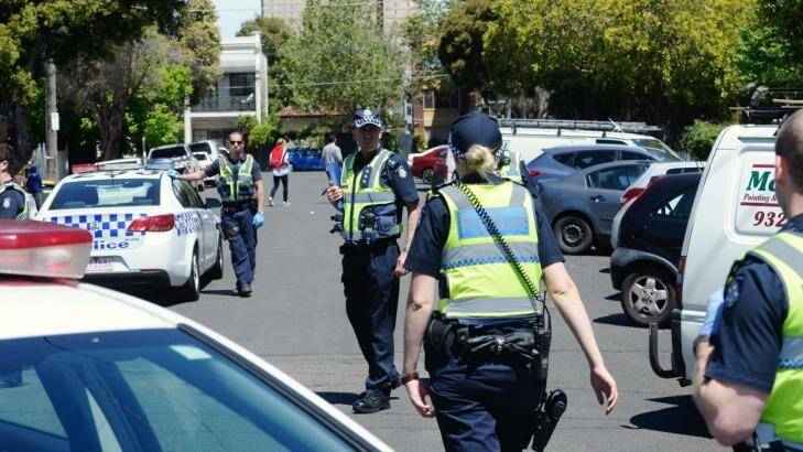 Residents said six police cars plus "Department [of Human Services] people, Yarra [council] people," descended on Bendigo Street on Friday. Photo: Justin McManus