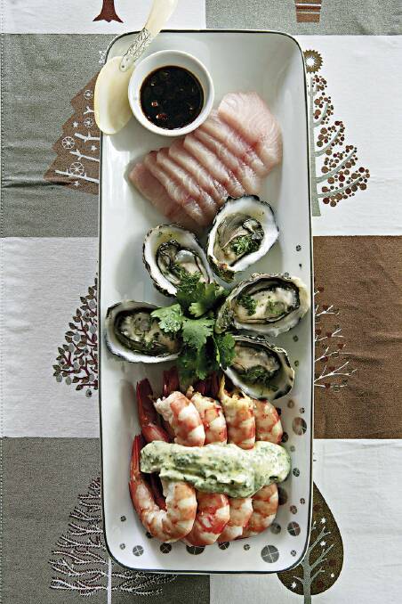 Seafood platter  <a href="http://www.goodfood.com.au/good-food/cook/recipe/seafood-platter-20111018-29wdw.html?aggregate=518712"><b>(recipe here).</b></a> Photo: Jennifer Soo