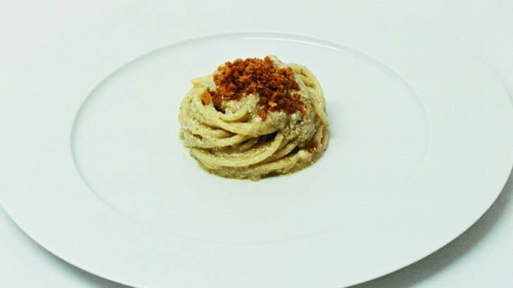 Massimo Bottura's spaghetti cetarese is no everyday pasta. Photo: Supplied Phaidon Press