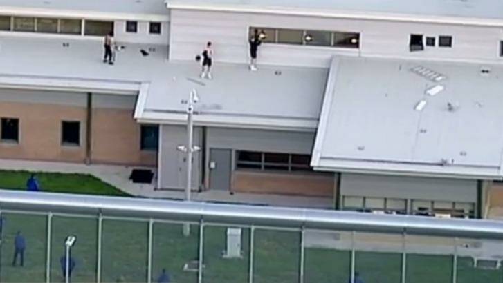 Prisoners riot at Malmsbury Youth Justice Centre in September. Photo: Channel Nine