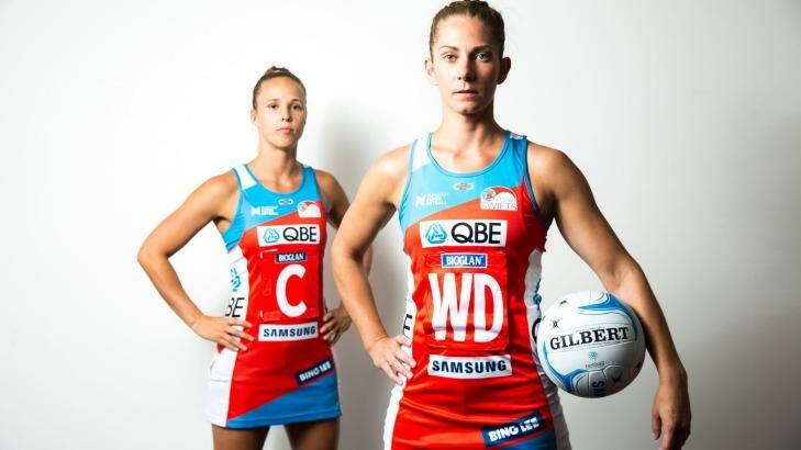 New leaders: Abby McCulloch (front) will captain the NSW Swifts this season with Paige Hadley as her deputy. Photo: Jessica Hromas