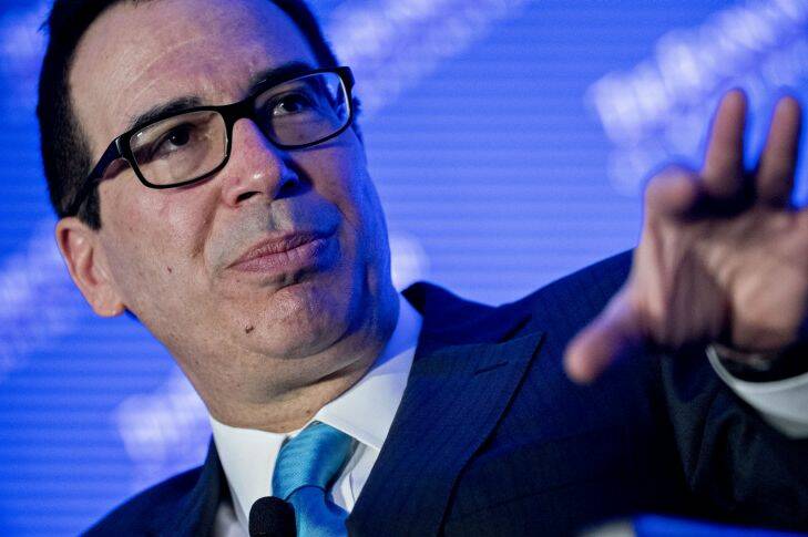 Steven Mnuchin, U.S. Treasury secretary, speaks during an Economic Club of Washington conversation in Washington, D.C., U.S., on Friday, Jan. 12, 2018. Mnuchin said he will work with the Group of 20 nations to prevent cryptocurrencies such as bitcoin from becoming the digital equivalent of an anonymous Swiss bank account and ensure bad people cannot use these currencies to do bad things. Photographer: Andrew Harrer/Bloomberg