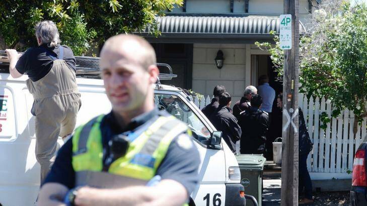 Squatters were evicted from 13 Bendigo Street in Collingwood on Friday Photo: Justin McManus