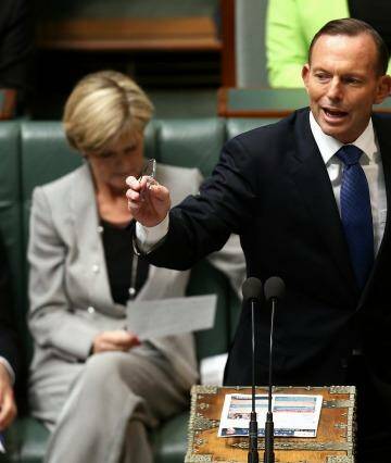 Hedging: Prime Minister Tony Abbott Photo: Alex Ellinghausen