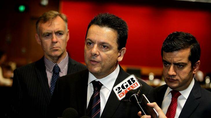 Senators such as Nick Xenophon (centre) and Sam Dastyari (right) likely face a battle for their seats and whether they get three or six-year terms. Photo: Ben Rushton