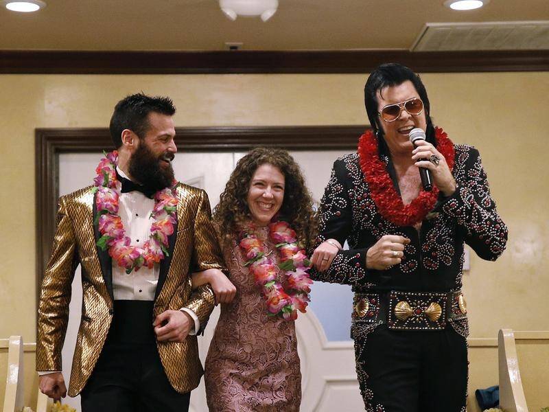 Graceland Wedding Chapel in Las Vegas performs 6400 Elvis-themed weddings a year.