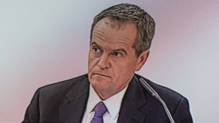 Bill Shorten gives evidence at the royal commission on Thursday. Photo: Dominic Lorrimer