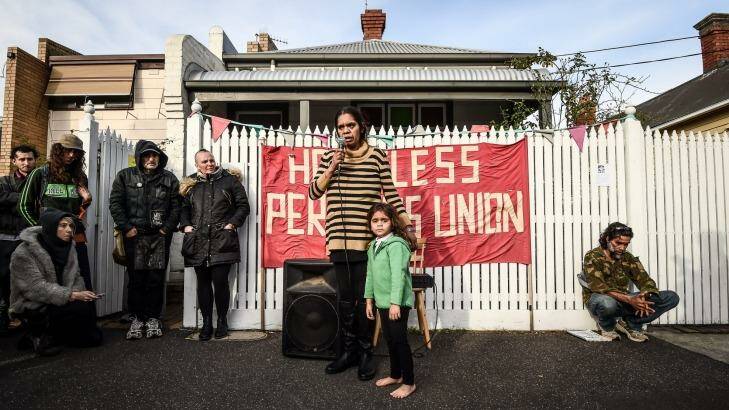 Bendigo Street squatters in Collingwood were served notices to vacate the homes in August. Photo: Justin McManus