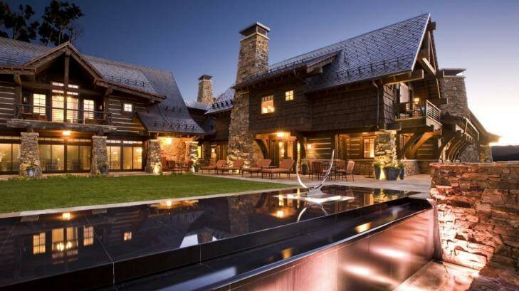 Supermodel Elle Macpherson's $45.4 million Aspen ranch, which features reflective water pools, landscaped gardens and custom copper tiles. Photo: Supplied