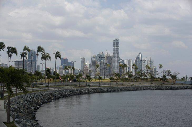 Buildings stand in the skyline of Panama City, Panama, on Tuesday, April 5, 2016. For decades, Jurgen Mossack and Ramon Fonseca have been the go-to guys in Panama for international investors looking to put their money in far-flung places. Reports now allege their firm played a critical role in helping political leaders around the world move money offshore. Photographer: Susana Gonzalez/Bloomberg