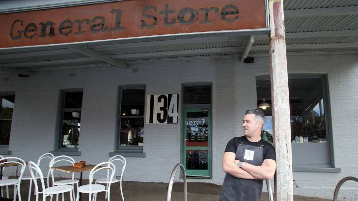 Adam Nicoletti outside the rebooted Spring Gully general store, which he bought.  Photo: Glenn Daniels