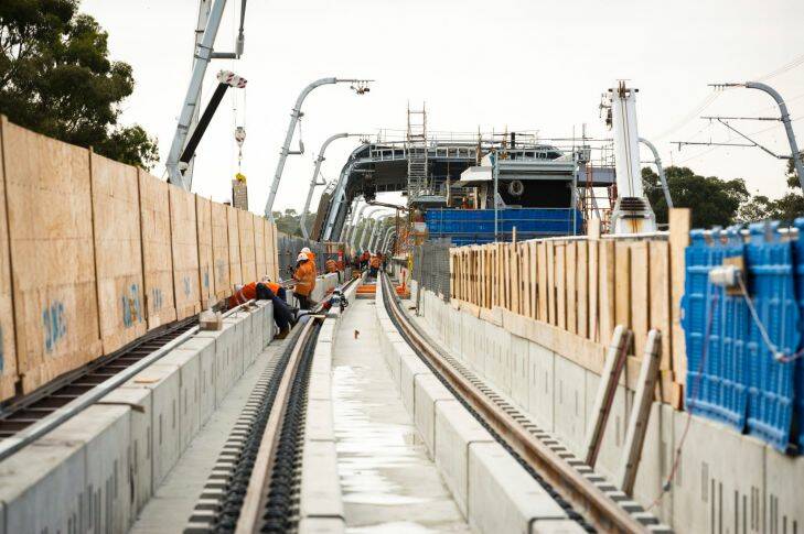 24/1/18 *Possible Pool Images** View  of the new  Noble Park station as part of the Skyrail overpass in Noble Park that is currently under construction. Photograph by Chris Hopkins
