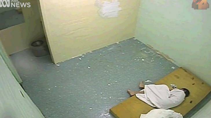 A youth is left in solitary confinement in the ABC footage. Photo: ABC Four Corners