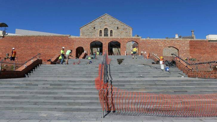 Ulumbarra Theatre, in Bendigo, is near completion, and retains glimpses of the building's former purpose. Photo: Peter Weaving
