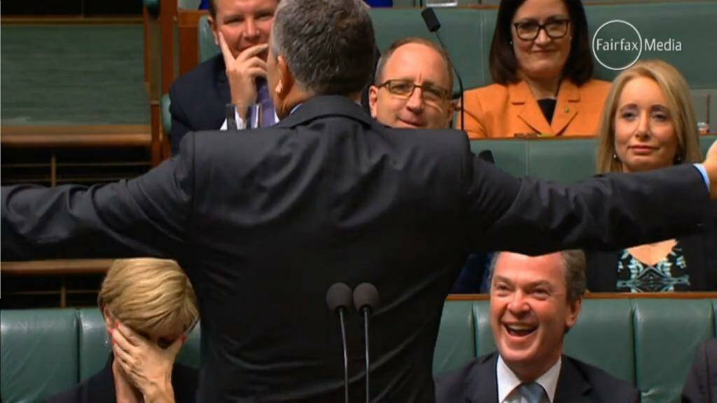 Julie Bishop reacts to Joe Hockey's comments in Parliament.