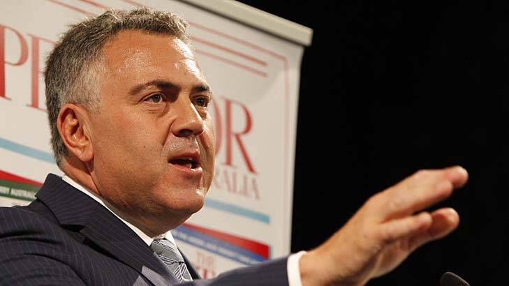 Warning signs: Joe Hockey speaks about challenges to the budget on Wednesday night at a Spectator Magazine function in Sydney. Photo: Louise Kennerley