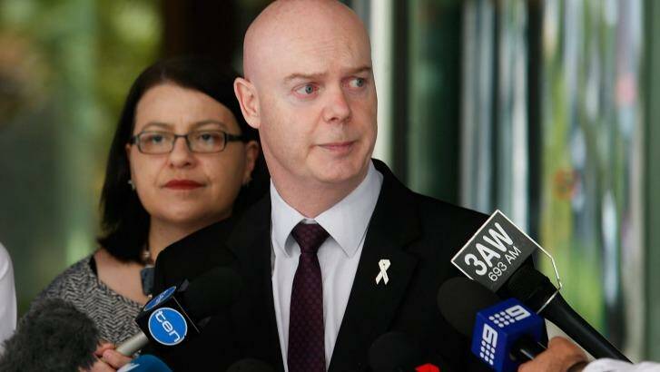 Minister for Families and Children Jenny Mikakos and Director of Secure Services at the Department of Health & Human Services Ian Lanyon speaking to the media about the Parkville Youth Detention Centre riots.  Photo: Paul Jeffers