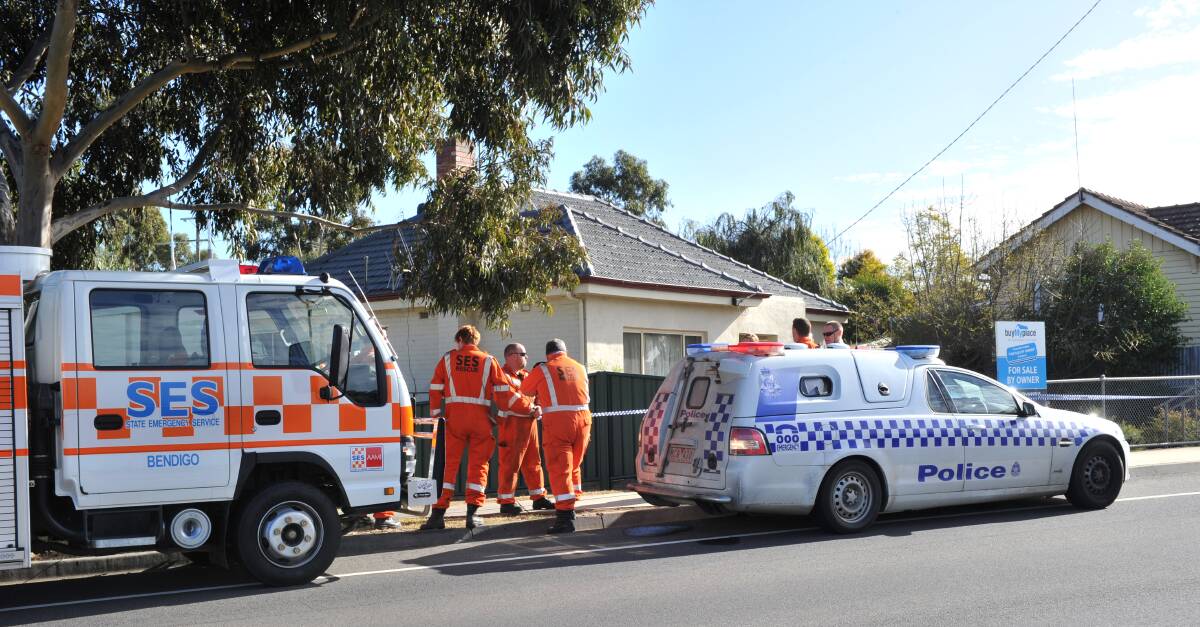 Emergency services outside the Long Gully scene where Zayden was found. 