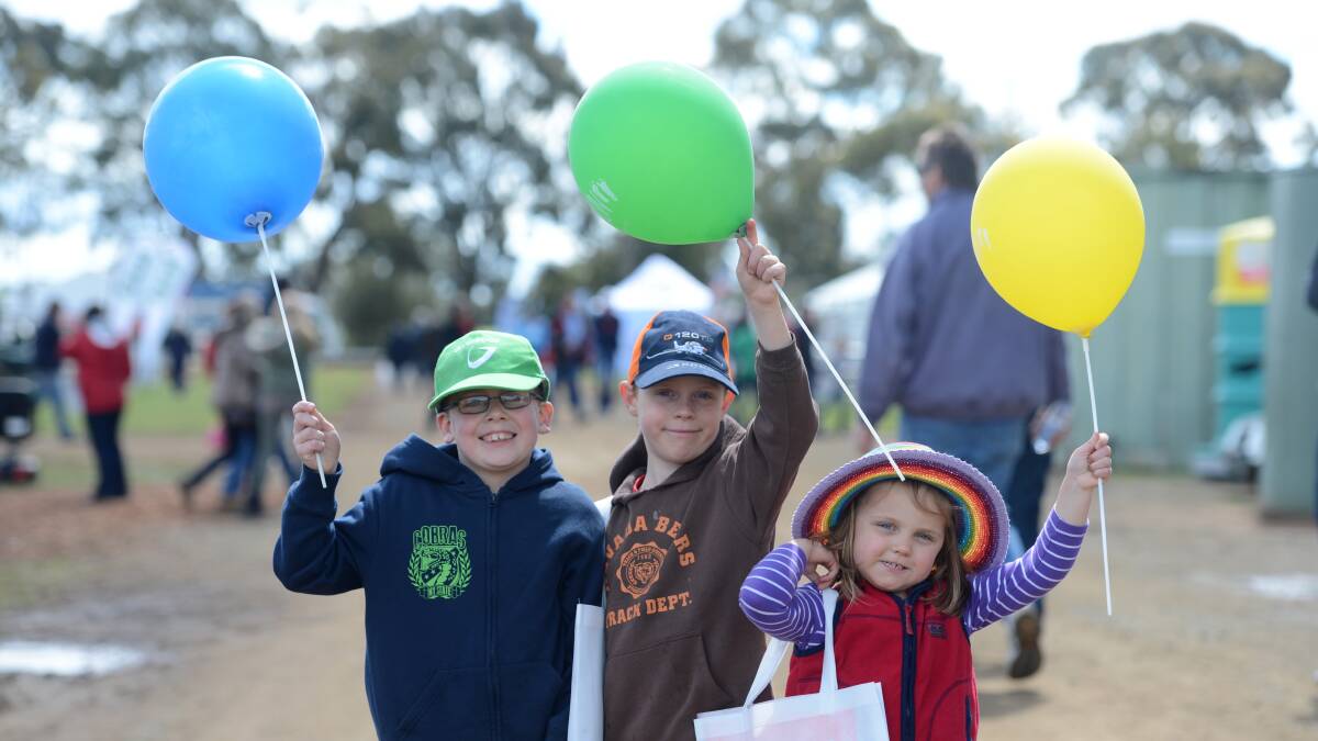 Thomas Cook with Ben and Lily Canfield at day 1 of the Elmore Field Days.

Picture: JIM ALDERSEY